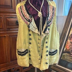 Magnolia Pearl Embroidered Vest - Yellow and Black  #33